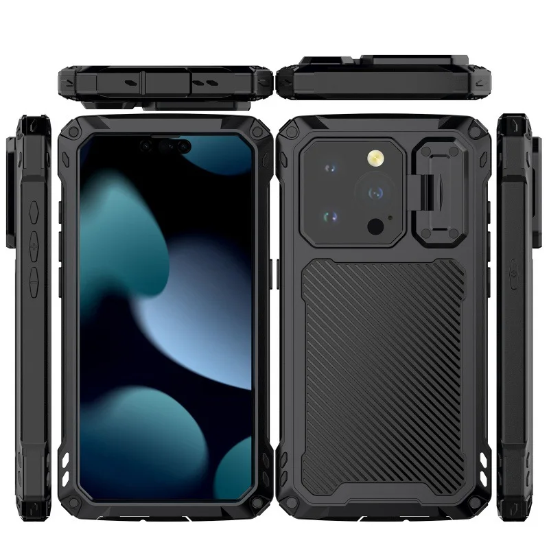 

Full-body Rugged Case For Iphone Air 17 16 15 Pro Max Plus Military Grade Built-in Protector Kickstand Slide Camera Cover Shell