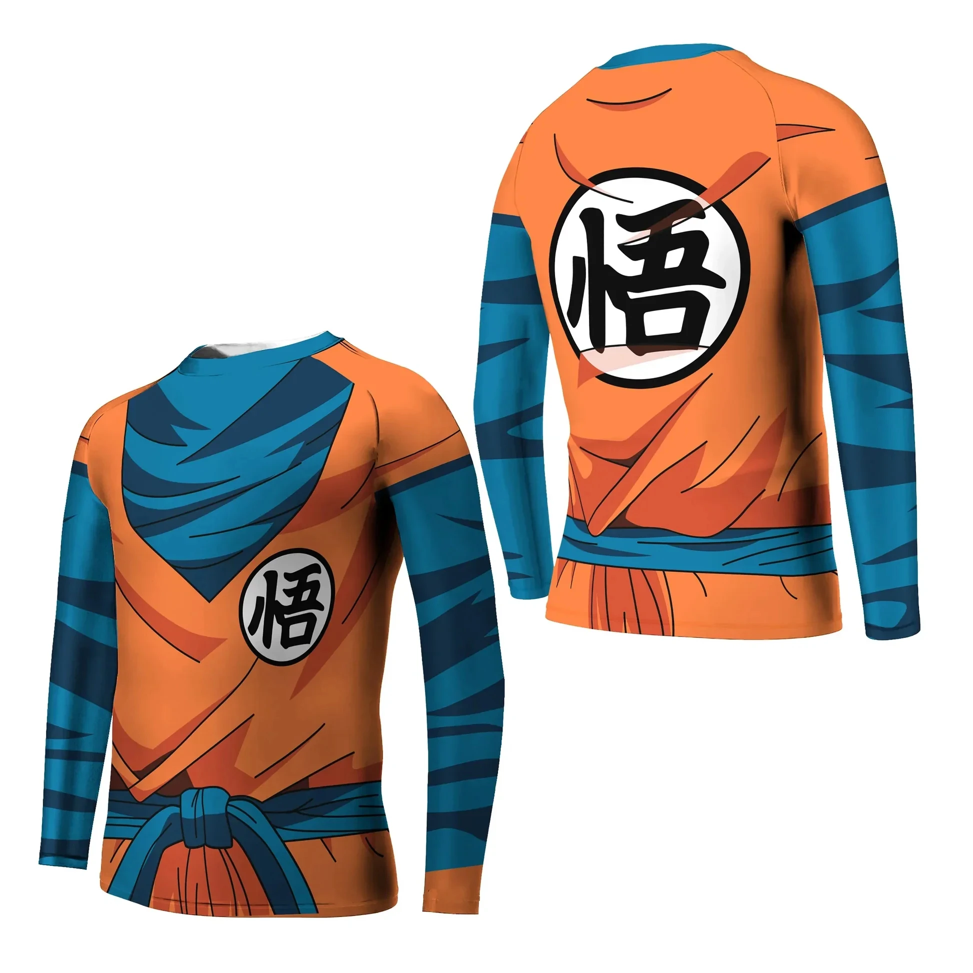 Camiseta de Manga Longa Dragon Ball 2026, Estampa 3D Retro Goku Gi em Poliéster, T-Shirt Esportiva Oversized para Homens, Mulheres e Crianças Y2k