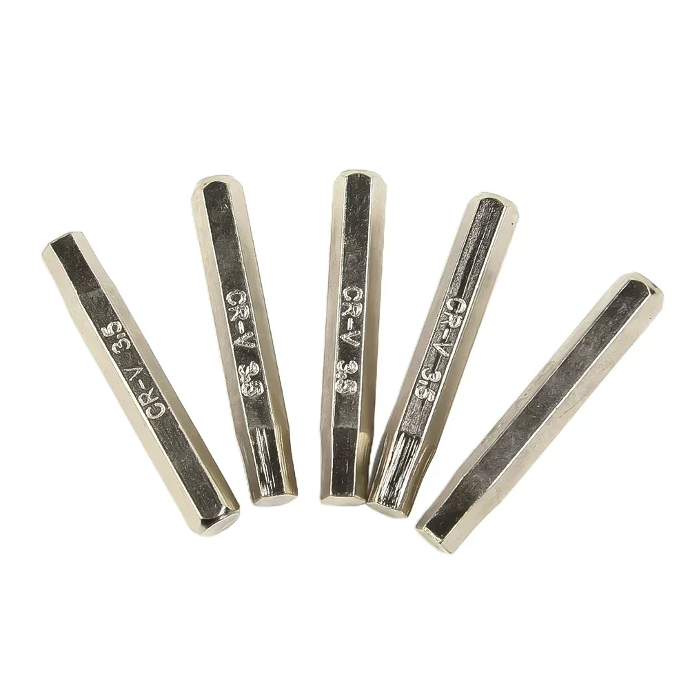 5pcs H4×28mm Small Hex Screwdriver Bits H0.7 H0.9 H1.5 H-2 H3 H4 4mm Hex Shank Power Tools Accessories