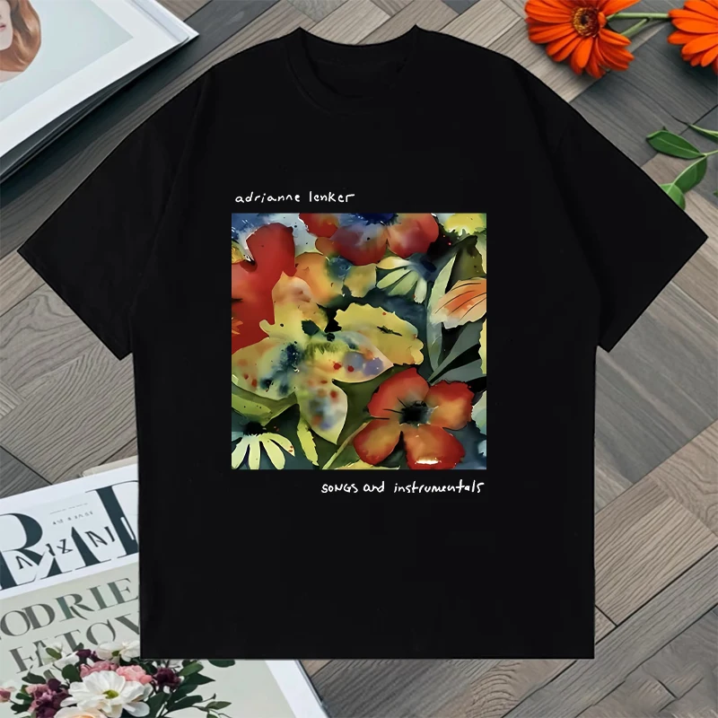 

Hot sale Fashion Singer Adrianne Lenker Print 100% Cotton short sleeve t-shirts Men Women Summer Oversized Tee shirt Unisex Tops