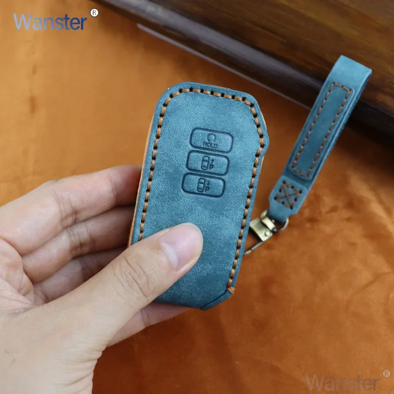 5/7 Bottons Leather Car Key Case Cover for Kia Seltos MQ4 Sportage NQ5 Ev6 Niro SG2 2021 2022 K3 K5 DL3 K8 GL3 K7 2023 CARNIVAL
