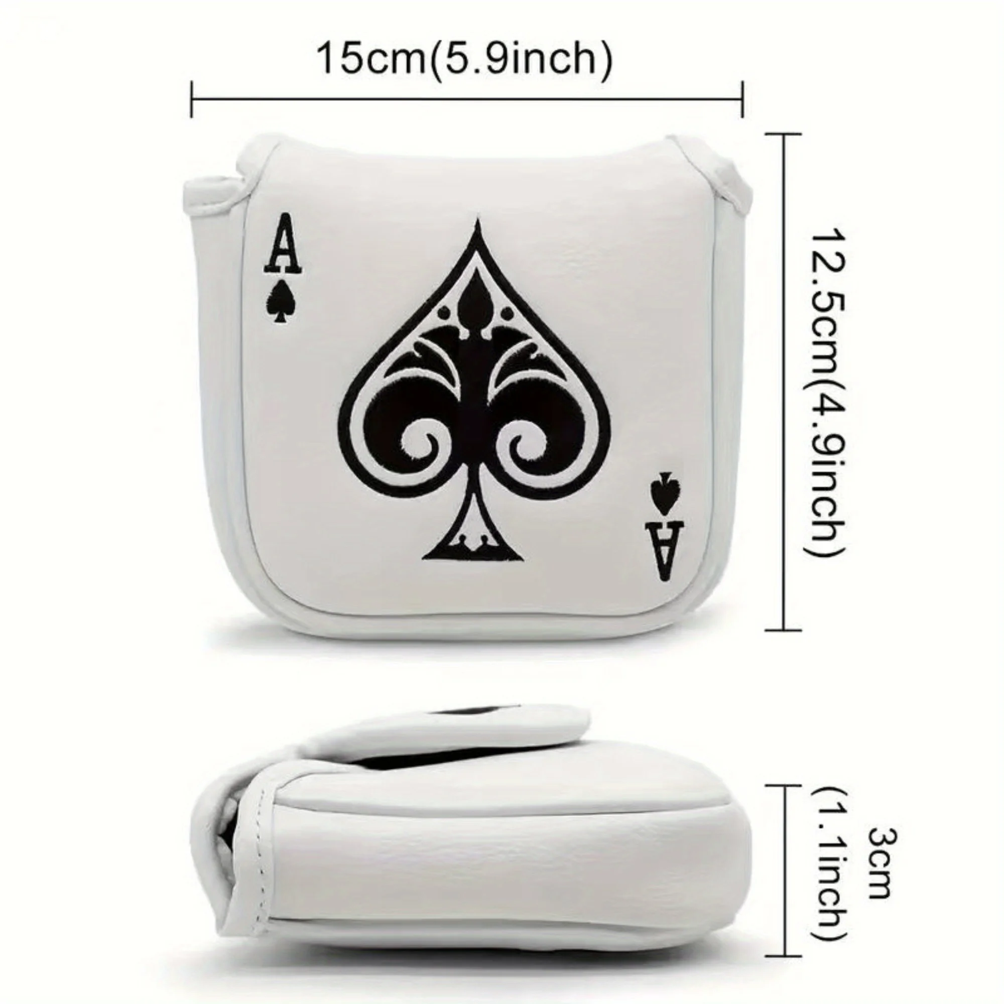Golf Poker Ace White Mallet Putter Cover Funny Golf Mallet Putter Cover  ,Great Christmas Golf Accessories for Men Golfers Dad image 6