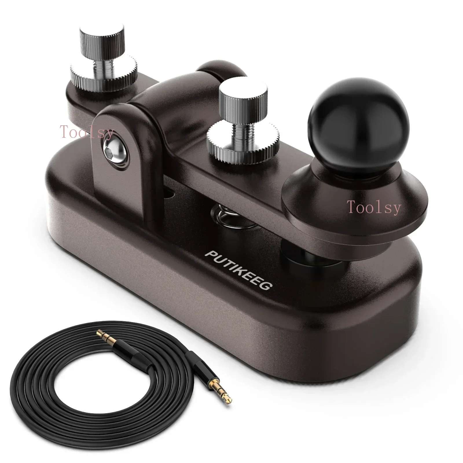 Putikeeg Morse Code Straight Key, Morse Code Single Paddle Key（brown）