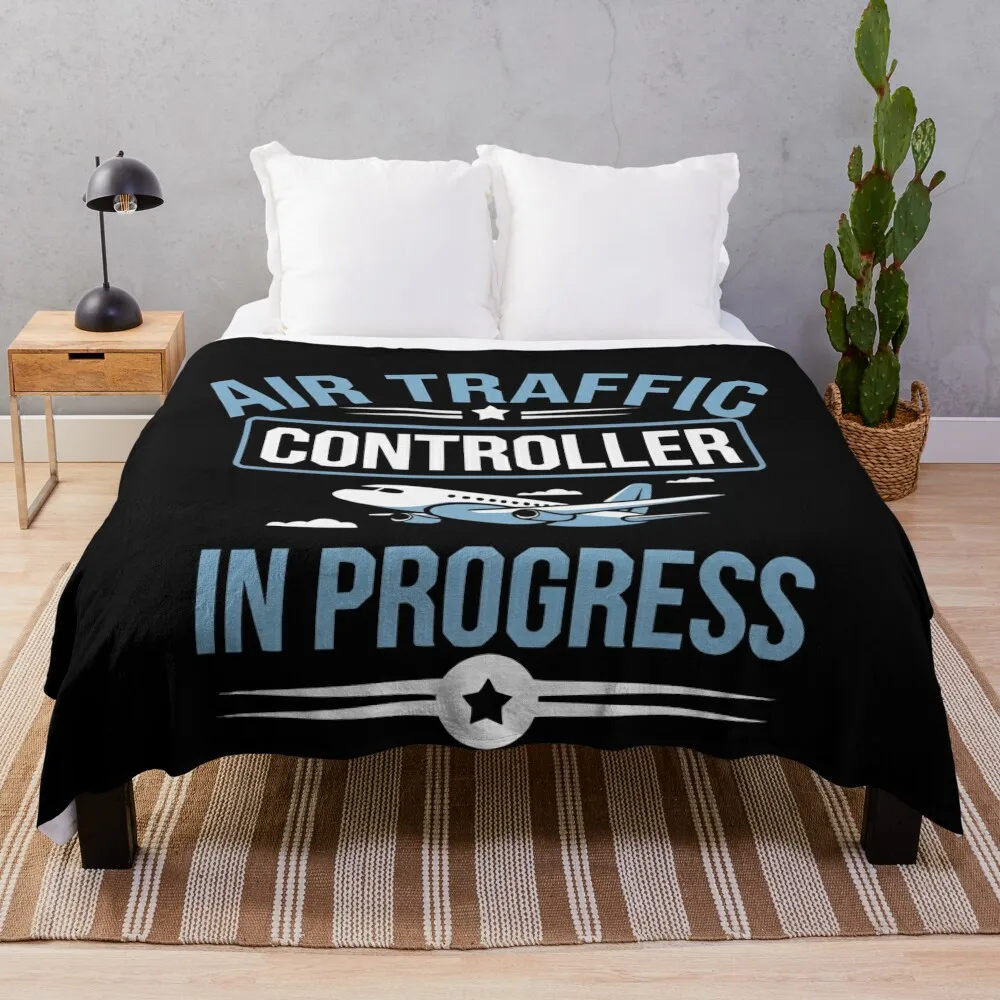 Air Traffic Controller In Progress Throw Blanket Retros halloween Furrys christmas gifts Blankets