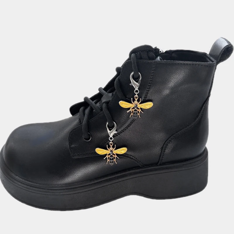

2pcs Bee Shoes Buckles Removable Metal Pendant Boots Heel Decoration For Women Party Jewelry Shoes Accessories