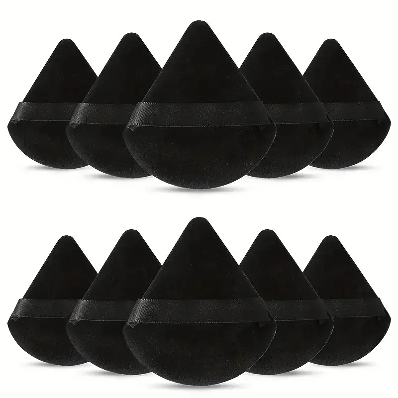 10 قطع من إسفنجات المكياج الفاخرة - خلاطات تجميل مثلثة فائقة النعومة لكريم الأساس السائل والبودرة السائبة |   خالية من اللاتكس وقابلة للغسل