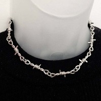 New Tiny Wire Thorn Iron Unisex Necklaces Women Hip-Hop Gothic Punk Style Barbed Wire Small Thorn Chain Collar Gift