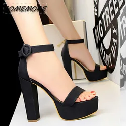 Zapatos de tacón alto con plataforma para mujer, Sandalias de tacón alto para fiesta, boda, club nocturno nupcial, Sexy, Punta abierta, talla grande 42 43