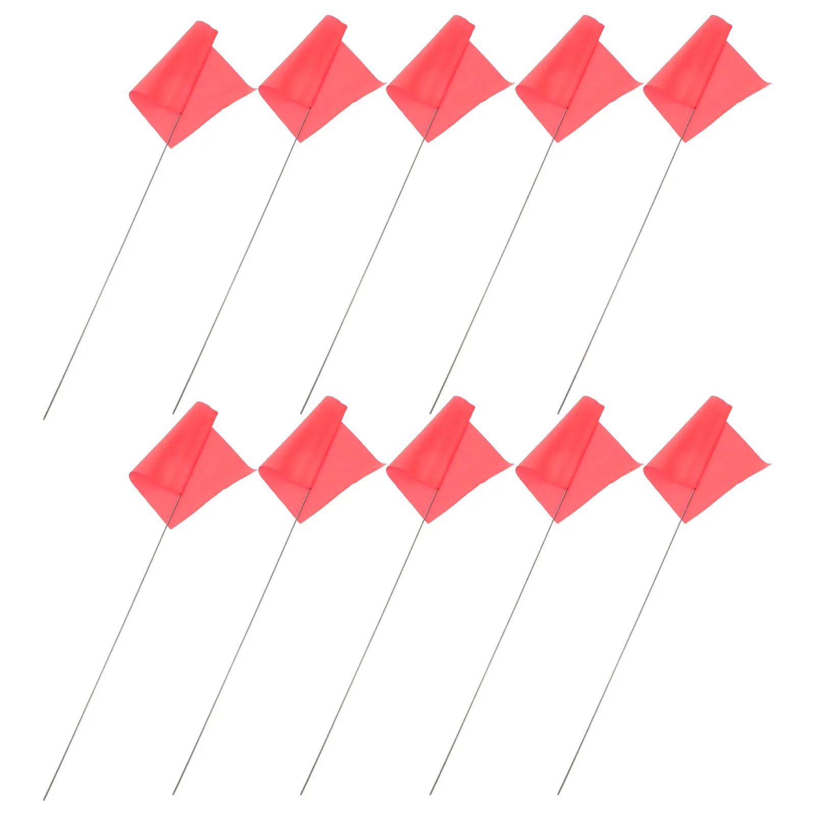 10Pcs Utility Marking Flags High-Visibility Bright Color Wire Stake Flags for Lawn Irrigation Survey Landscaping Yard