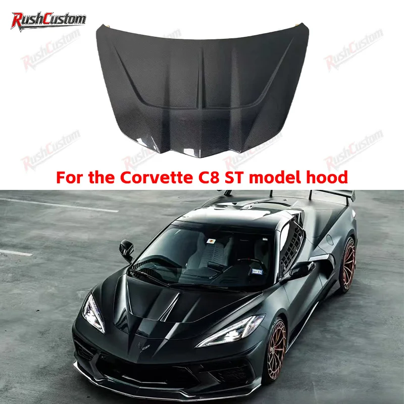 

For Corvette C8 ST Carbon Fiber Hood Kit Engine Hood Automotive Interior Kit Automotive Accessories Kit