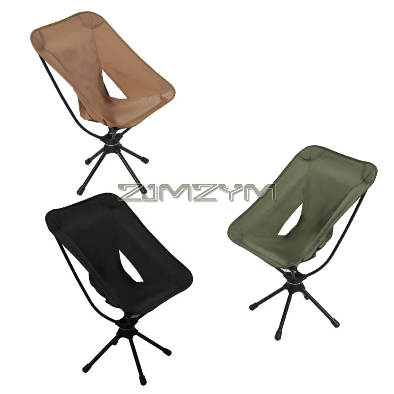 Swivel Portable Camping Chair Compact Collapsible Folding Chair with Carry Bag - Support 140kg - Outdoor Backpacking Chair