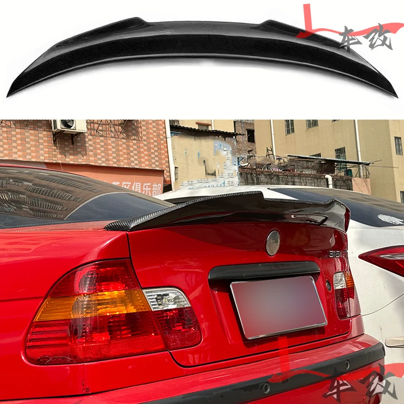 For BMW 3 Series Sedan 4-Door Car Trunk Spoiler True Carbon Fiber 1998-2005 Car Boot Cap Wing Spoiler Roof Spoiler E46 320i 325i