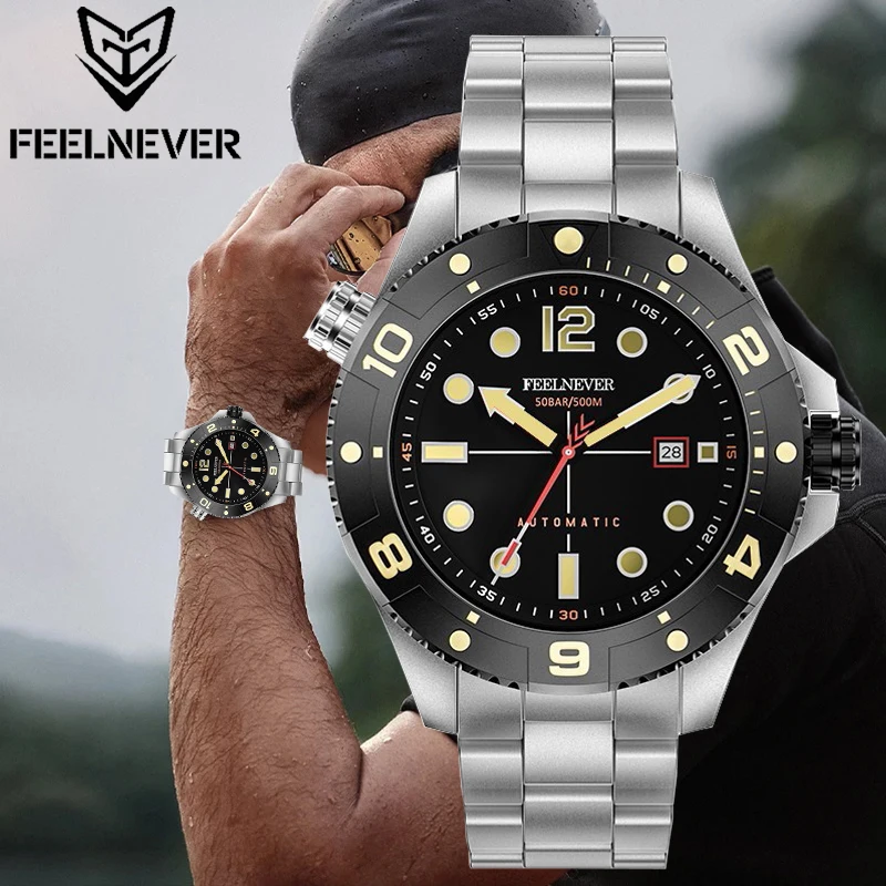

LIGE FeelNever FashionCasual Sport Mechanical Man Watch Profession Stainless Steel Business Sapphire Automatical Men Wristwatch