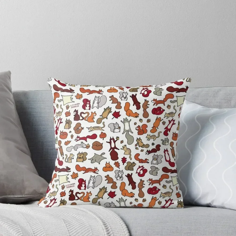 

Squirrels in Fall Doodle Throw Pillow sleeping pillows pillows decor home pillow