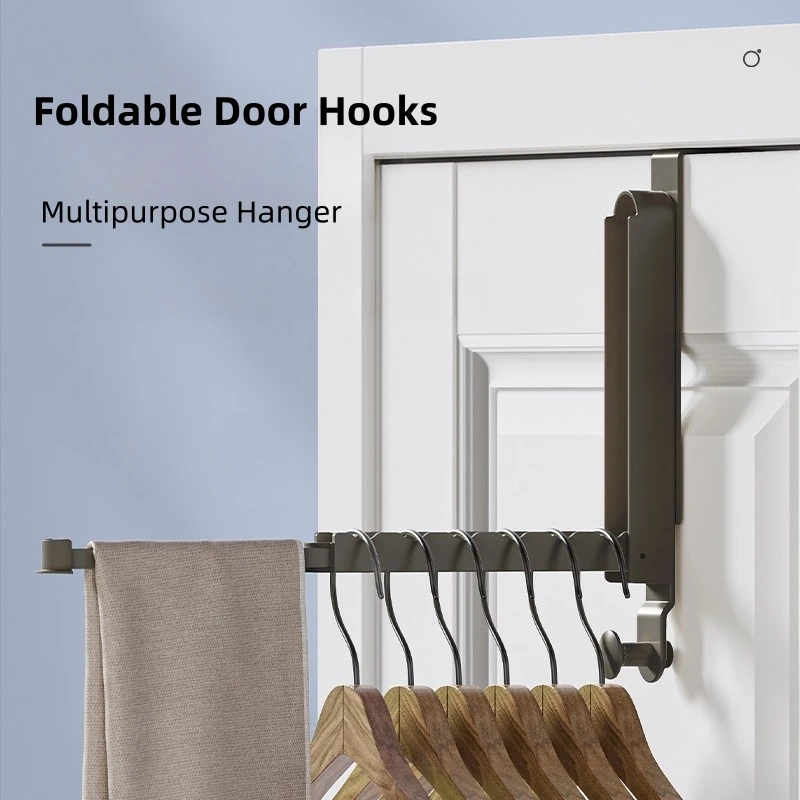 Foldable Door Hooks Scalable Multipurpose Hanger Storage Rack Bathroom Accessories Kitchen Organization Home Decoration