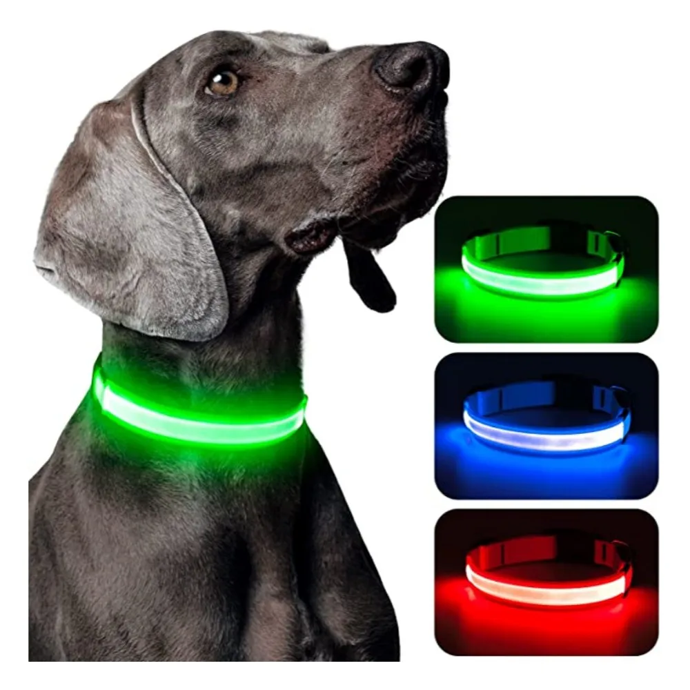 LED Dog Anti-lost Collar Glowing Luminous LED Light Pet Collar Collar For Small Medium Large Dogs Collars Leads Safety Necklace