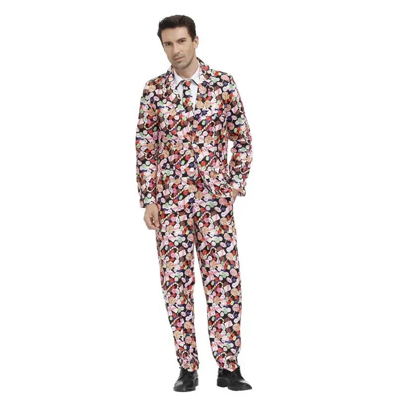 A 2025 halloween masculino 60s 70s retro hippie paz e amor cosplay traje flor poder discoteca carnaval festa terno casaco t novo xjr89