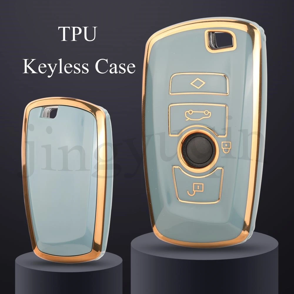 Jingyuqin 4 BTN Soft TPU Car Key Case Fob Protection For BMW 1 2 3 4 5 6 7 Series X1 X3 X4 X5 X6 F36 F25 F26 F30 F34 F10 F07 F20