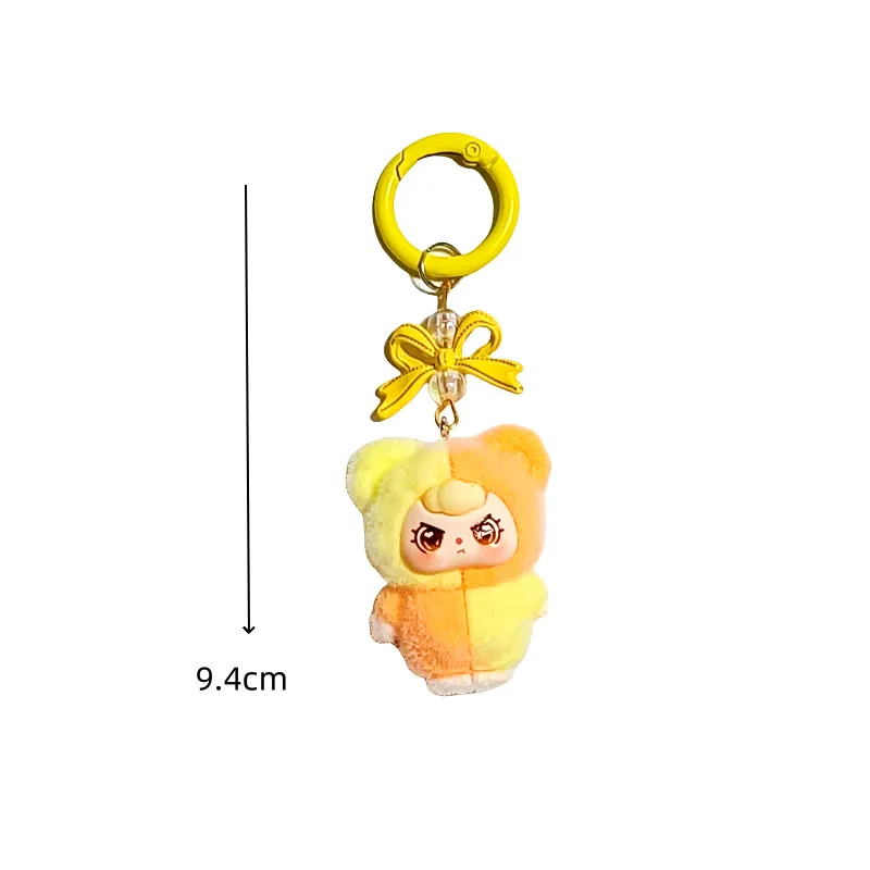 Three-dimensional flocking three - year - old doll cartoon doll key chain girl bag pendant accessories