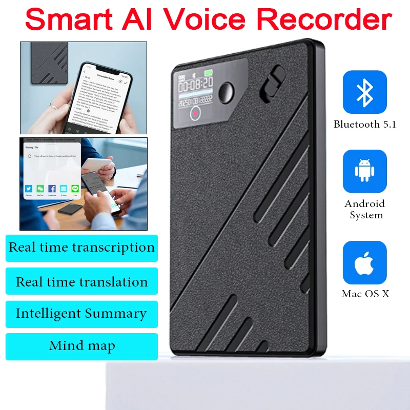 AI Voice Recorder GPT Intelligence APP Control Real Time Transcription Summarization and Translation Phone Calls Recording