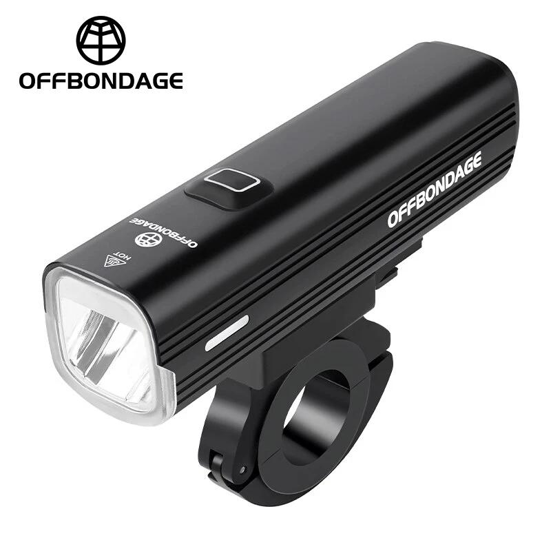 

OFFBONDAGE 1000LM Bicycle Front Light Aluminum Alloy Bike Headlight Light USB Rechargeable MTB Road Bike Cycling Lamp Bright