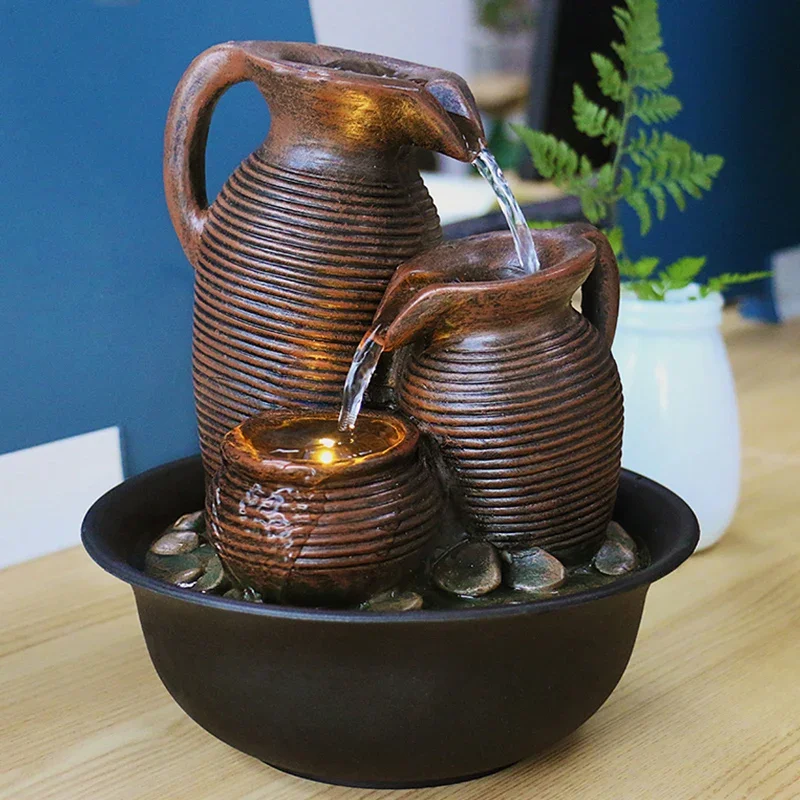 

110 В-220 В Крытый настольный водопадный фонтан для домашних животных, кошек, питьевая вода, фонтанчики, небольшой расслабляющий водопад, набор фэн-шуй