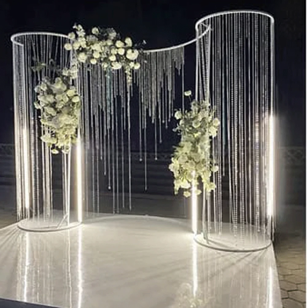 Luxury Wedding Background Stainless Steel Gold Arch Backdrop For Event Decoration Stand