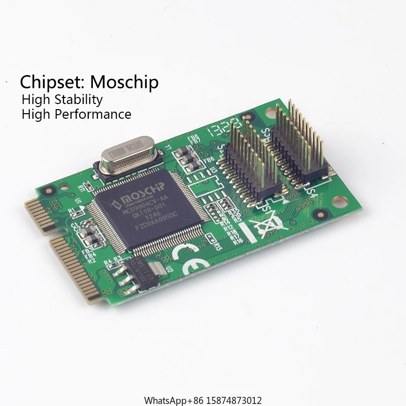 Mini PCIe to Serial RS-232 port DB9 Adapter 4 ports RS232 to Mini PCI-e Card MosChip chipset converter card