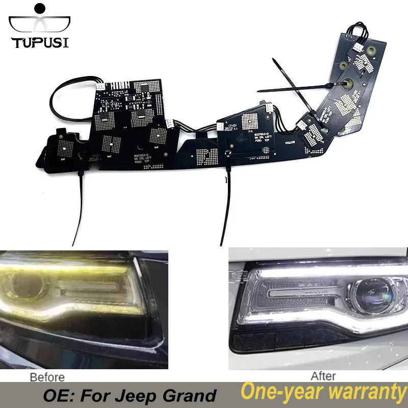 

White DRL Boards For Jeep Grand Cherokee 2014-2024 Car Headlights DRL Chip Ballast Circuit Board Light Source Board fittings