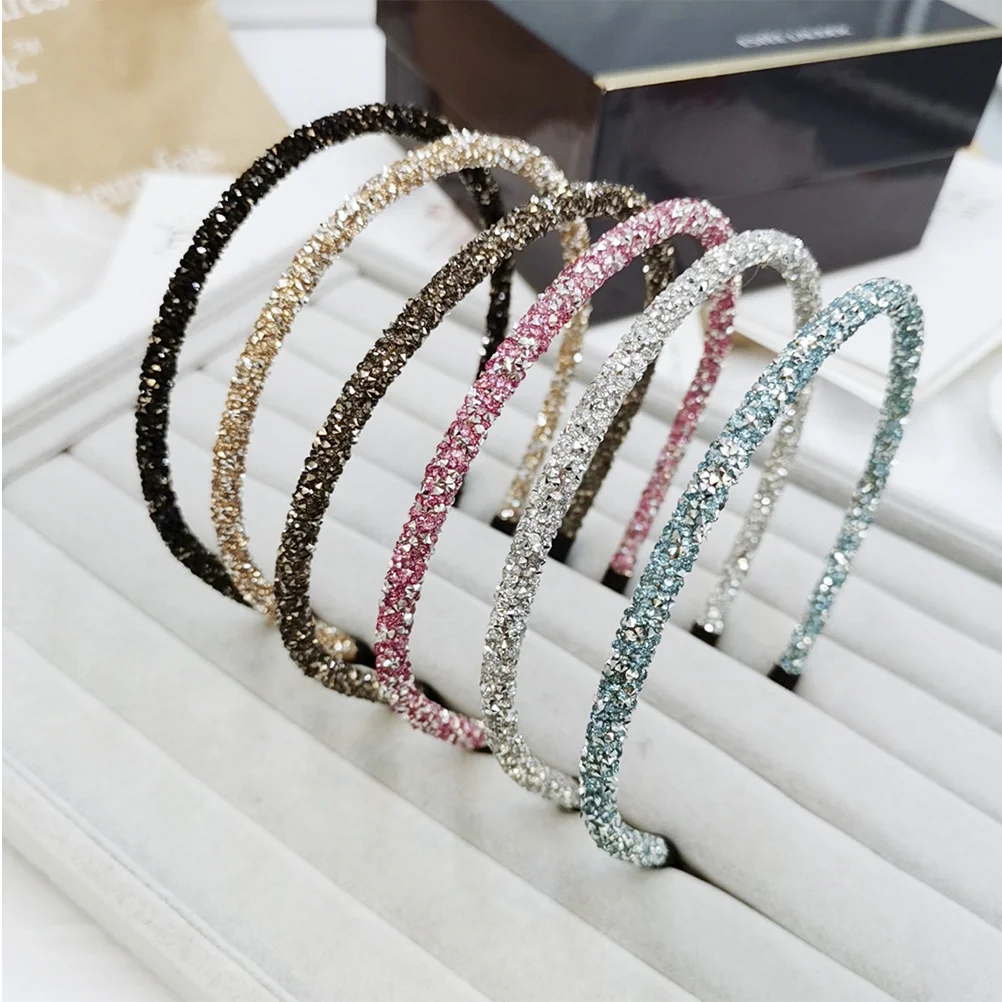 

7Pcs Hoop Rhinestone Headband Simple Stylish Hair Accessories for Women Girls Occasion Daily Wear Rhinestone Headband