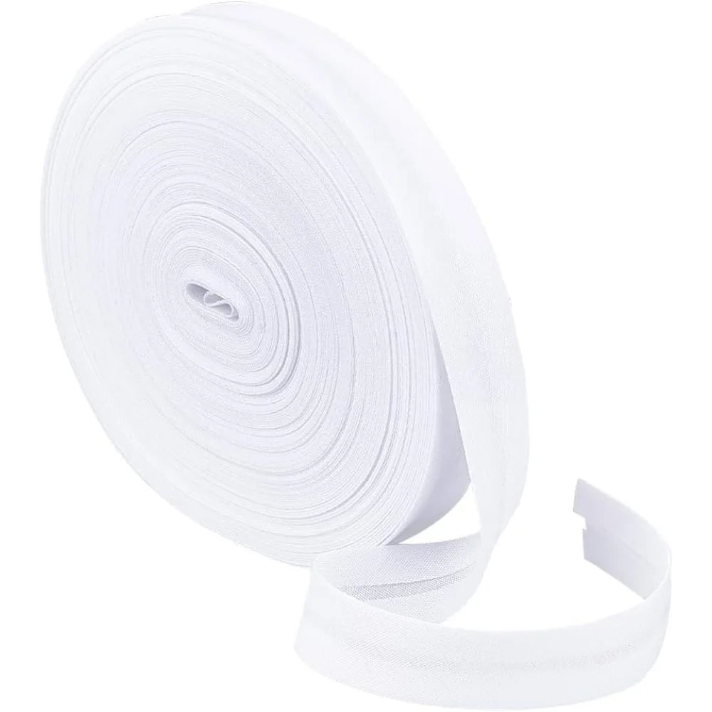Polycotton Piping Ribbon for Cheongsam DIY Crafts Sewing Accessories White 1/2~5/8 inch(14~17mm) 21.87 Yards(20m)/Roll