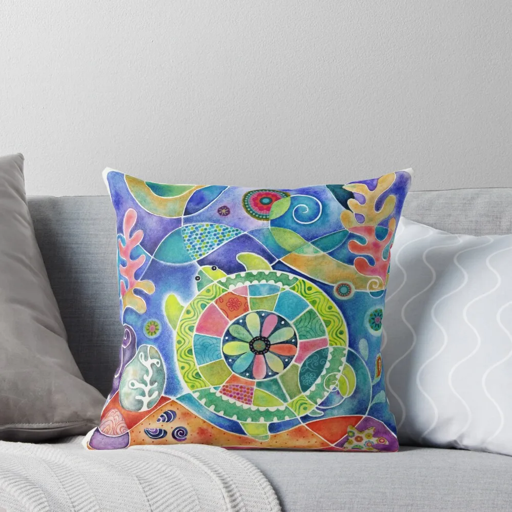 

Sea Turtle Abstract Throw Pillow Sitting Cushion christmas supplies Cushion Cover Luxury pillow