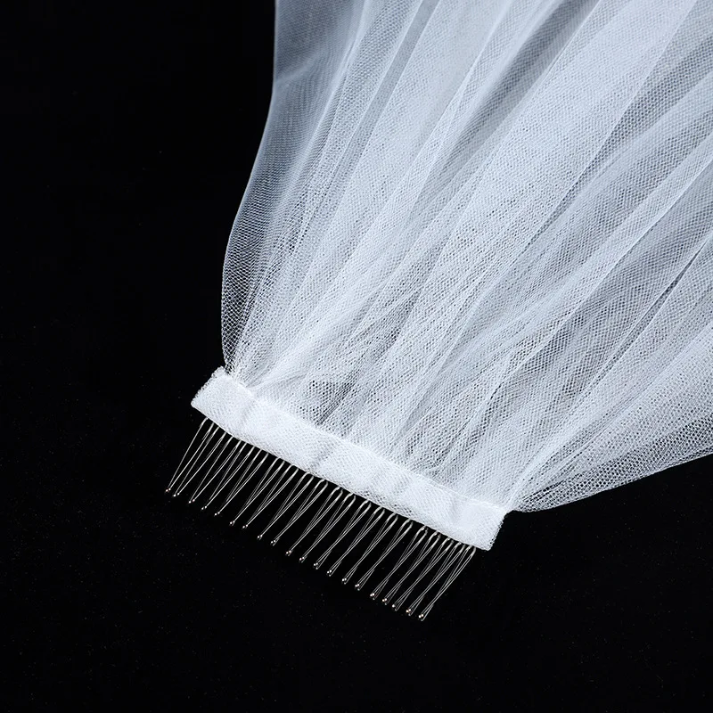 التخليص الحجاب الزفاف الزفاف القبعات المتوسطة والطويلة لؤلؤة الدانتيل موري الزفاف اكسسوارات الشعر