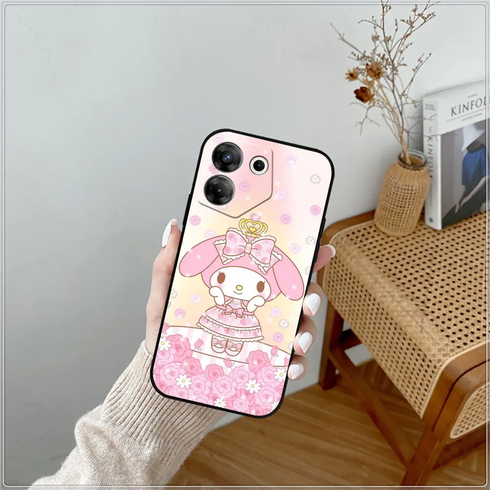 Cartoon My Melody Phone Case For Infinix Tecno Camon 20 19 16 Pova 6 5 4 Neo 2 Smart 8 7 6 5 Zero 30 20 8 X Pro Shockproof Cover