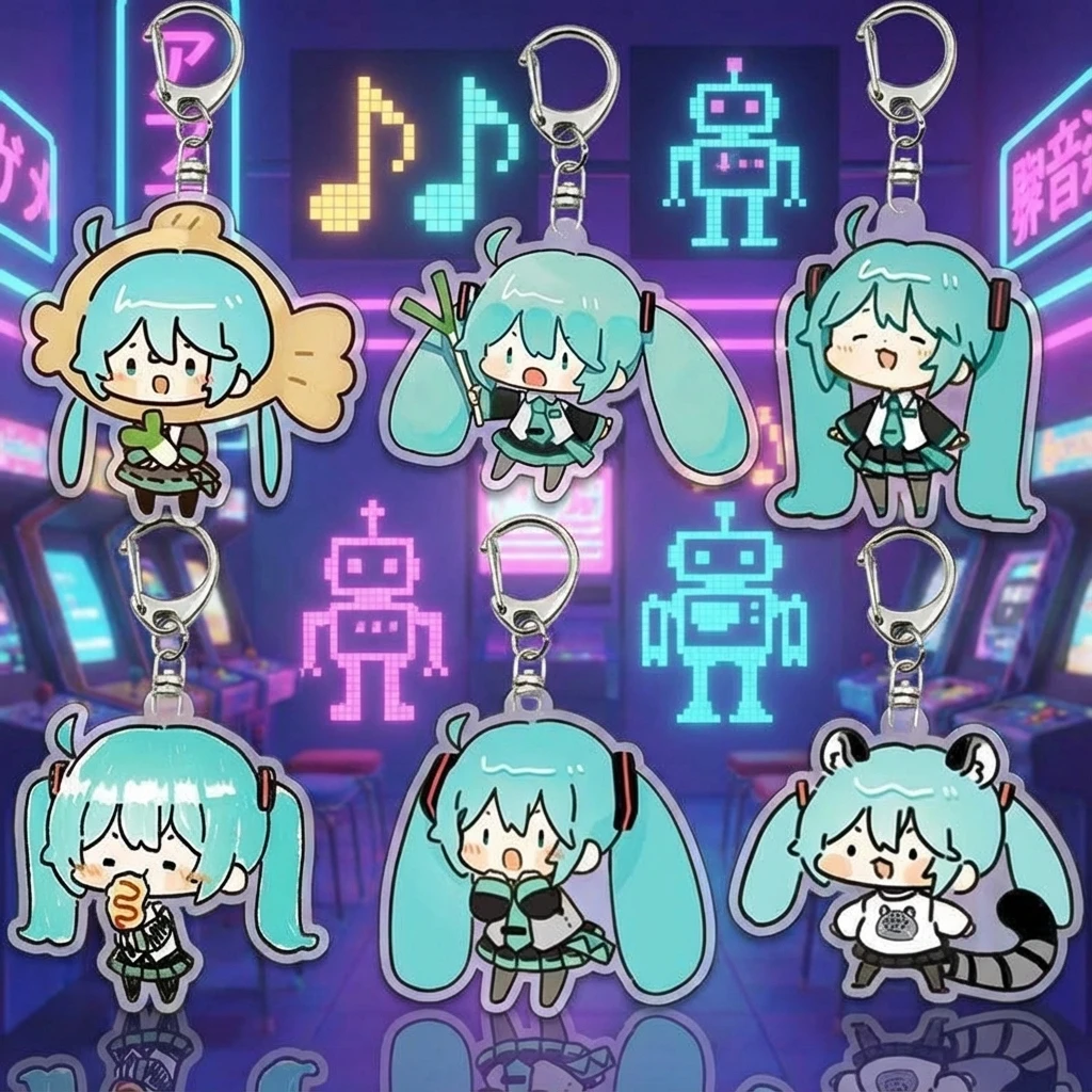 

Miku Hatsune акриловый брелок аксессуары в стиле аниме милая девушка креативный милый высокоэстетический брелок-подвеска для коллекции фанатов