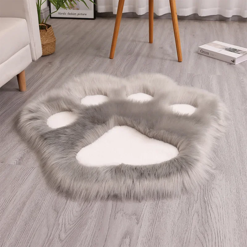 Faux Rabbit Fur Two-Color Cat Scratch Carpet Washable Blended Bedroom Sofa Floor Mat Skin-Friendly Soft Home Decoration for Gift