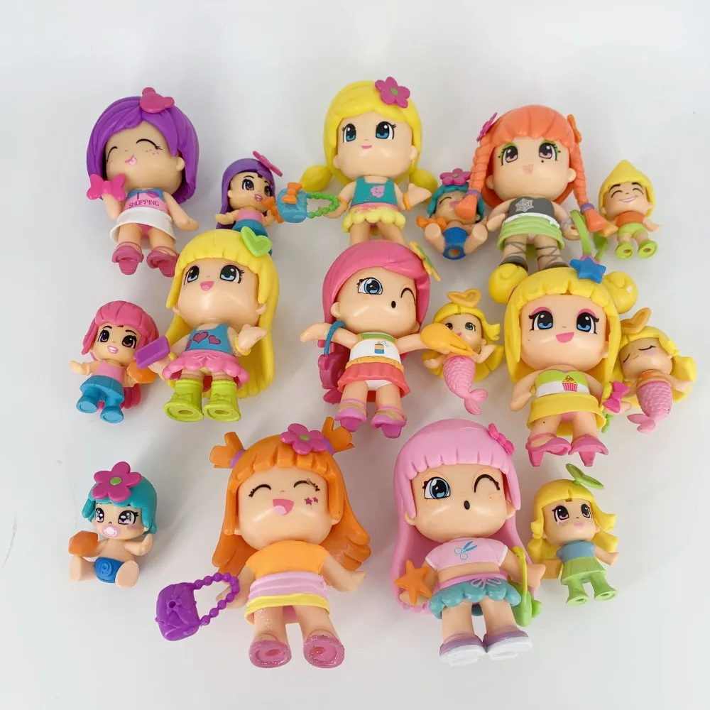 8Pcs Doubleface Pinypon Gilrs En Kleine Baby Action Figure Poppen Voor Kinderen Diy Cartoon Afneembare Figuras Speelgoed Kerstcadeau