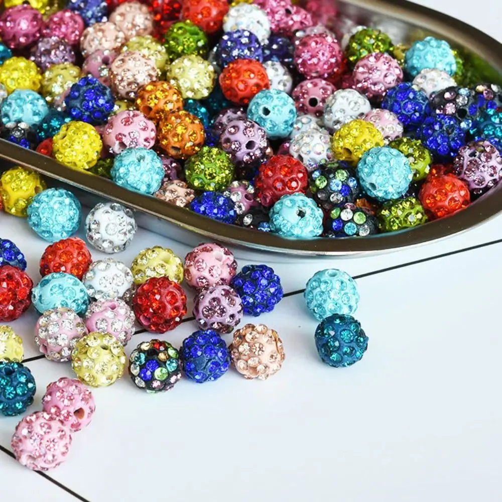 Resin and rhinestones Chunky Bubblegum Beads Multicolor Resin Rhinestone Beads Disco Crystal Beads Handmade Crafts Lovers