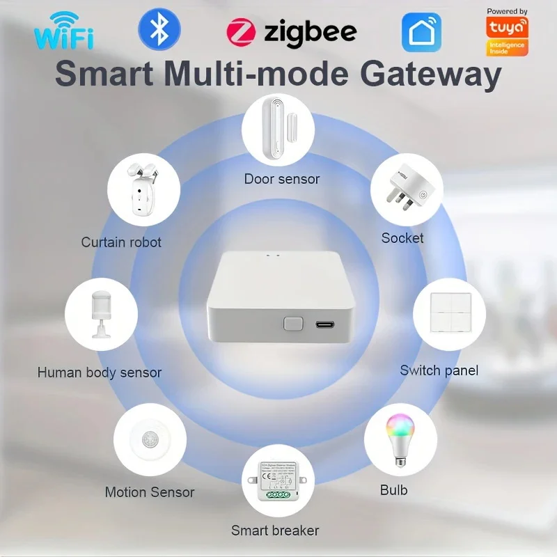 Tuya Multi Mode ZigBee Bluetooth Gateway Hub Wireless Smart Home Appliances telecomando Bridge Support Alexa Google Home