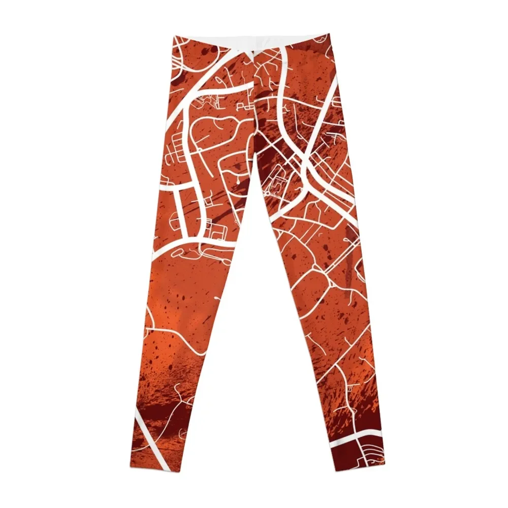 

Blacksburg Map Maroon & Orange Leggings sports for Women's trousers Womens Leggings