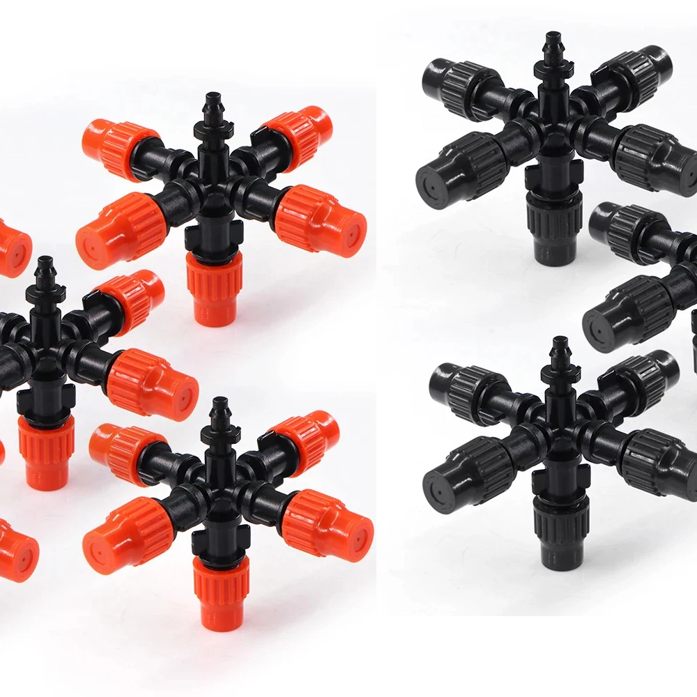 

1/4" 4/7mm Adjustable Fine Atomization Sprayer 0-25L/H Misting Nozzle Connector Garden Irrigation Humidification Cooling Fitting