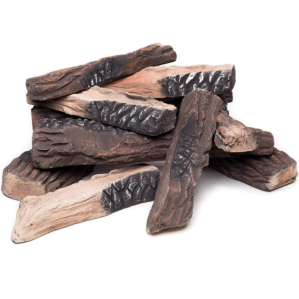 Decorative Wood Bundle for BioEthanol or Gas Fireplaces Realistic Appearance Heat Resistant 5pcs Artificial Logs