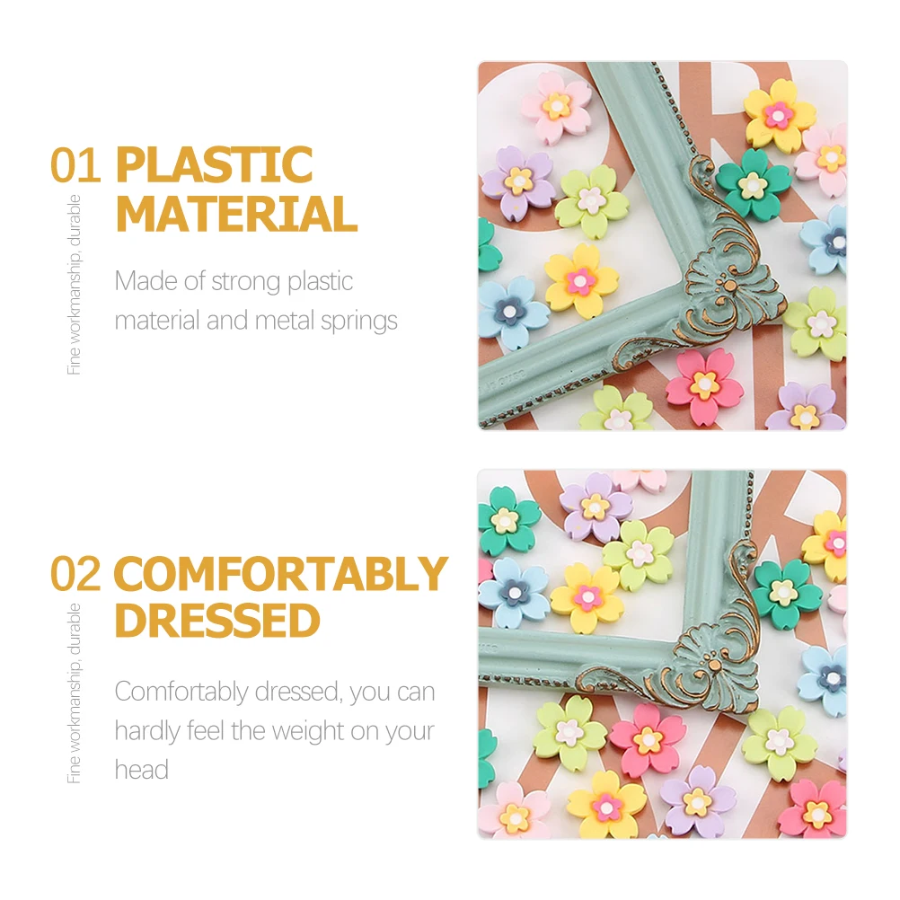 

30pcs Mini Flower Shaped Hair Clips Plastic Craft Flowers Tiny Diy Charms For Phone Case Decor Kawaii Embellishments Stylish