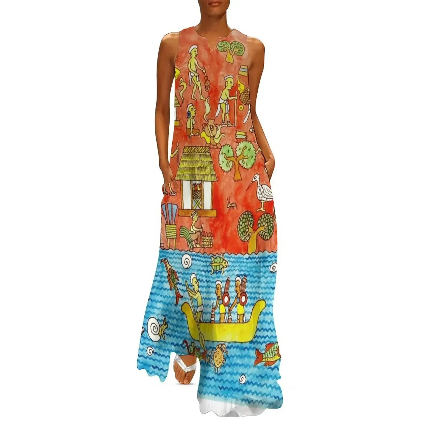 

Chichen Itza mural Long Dress Women long dress sexy dress for women dresses summer woman 2025 evening dresses women