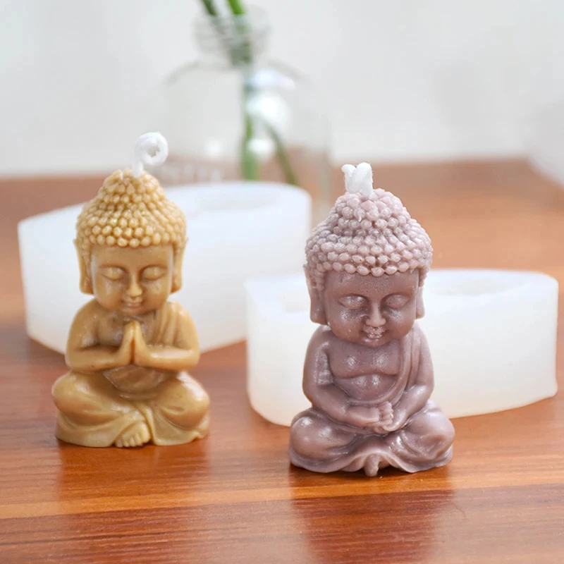 3D Buddha Silicone Candle Mold Meditation Chanting Buddha Gypsum Clay Epoxy Resin Soap Making Supplies Church Decoration Process