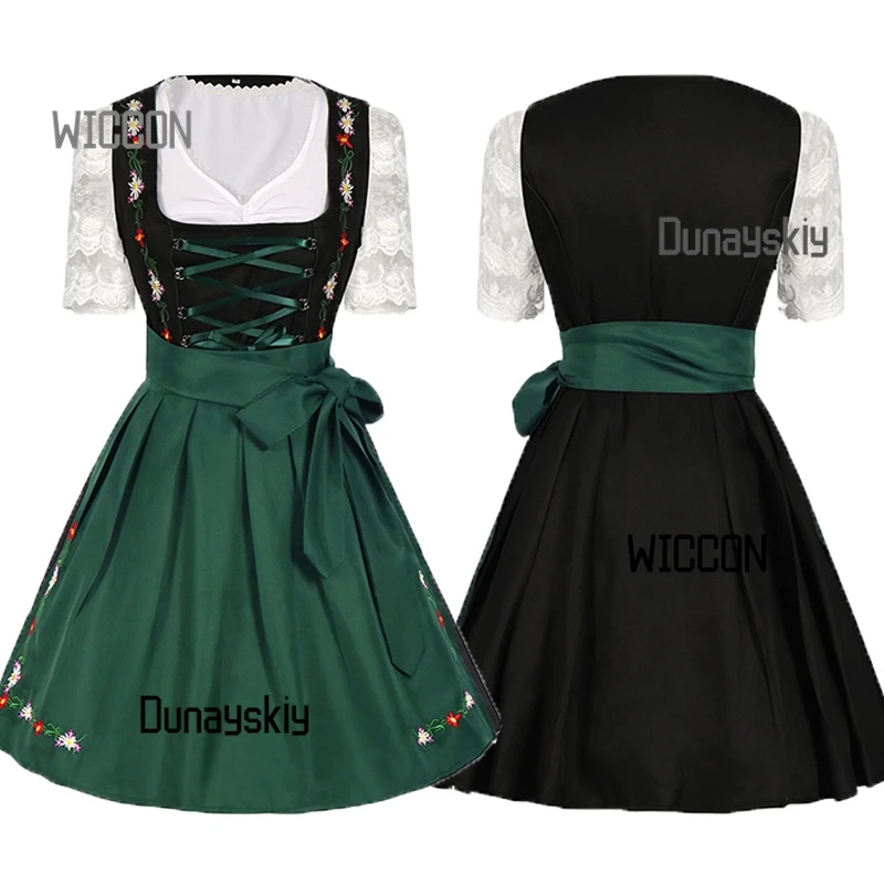 

2025 Bavarian Beer Maid Dress - Lace-up Corset Mini Dress with Detachable Apron & Beer Stein Chain