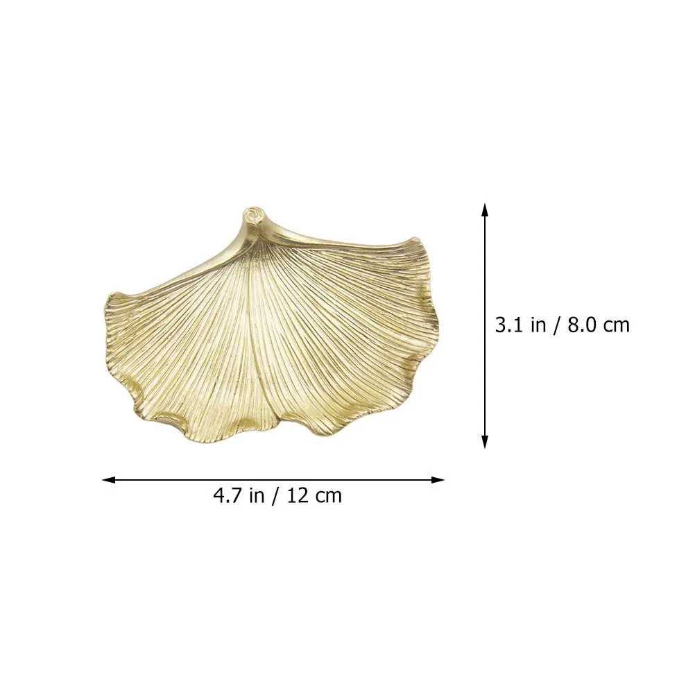 Plateau à bijoux de bureau en feuille de Ginkgo dorée, 1 pièce, support de rangement en résine, organisateur d'accessoires de luxe, décoration de maison, plateau à bijoux