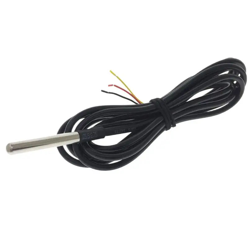 DS18B20 Stainless Steel Package 1/2/3meters Waterproof 18b20 Cable Temperature Sensor  Probe