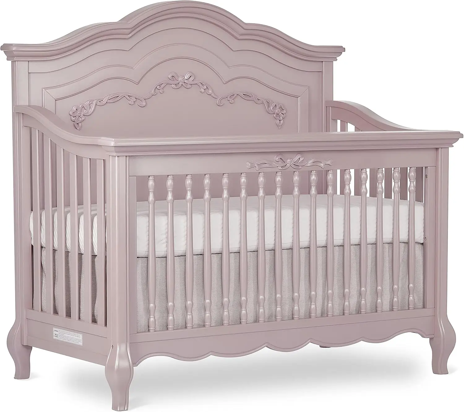 

Evolur Aurora 5-In-1 Convertible Crib In Dusty Rose, Greenguard Gold Certified, Features 3 Mattress Height Settings, Sturdy And