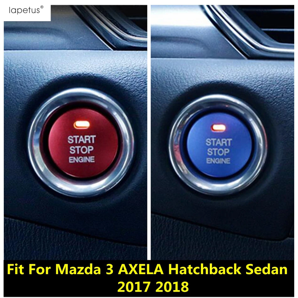 

Car Engine Start Stop Keyless Start System Button Ring Circle Cover Trim Accessories For Mazda 3 AXELA Sedan Hatchback 2017 2018